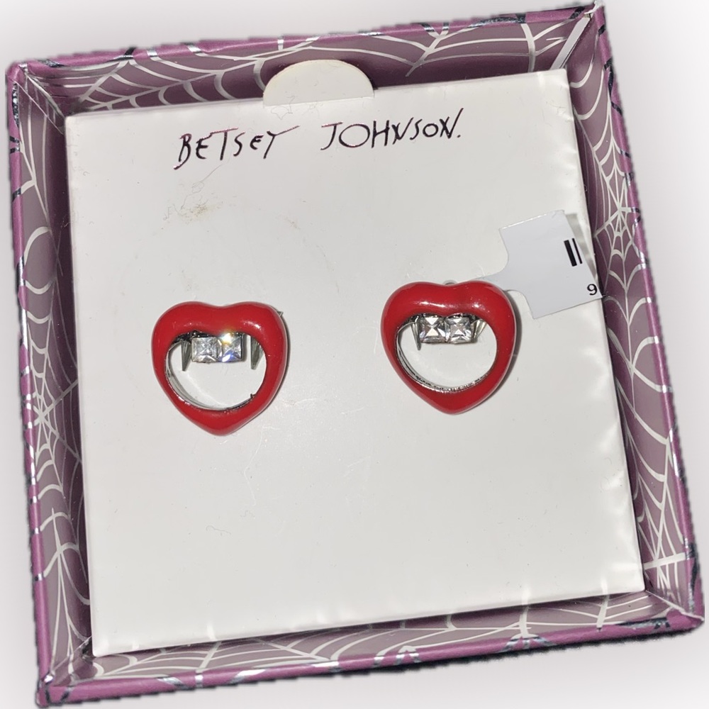 Betsy Johnson heart vampire earrings